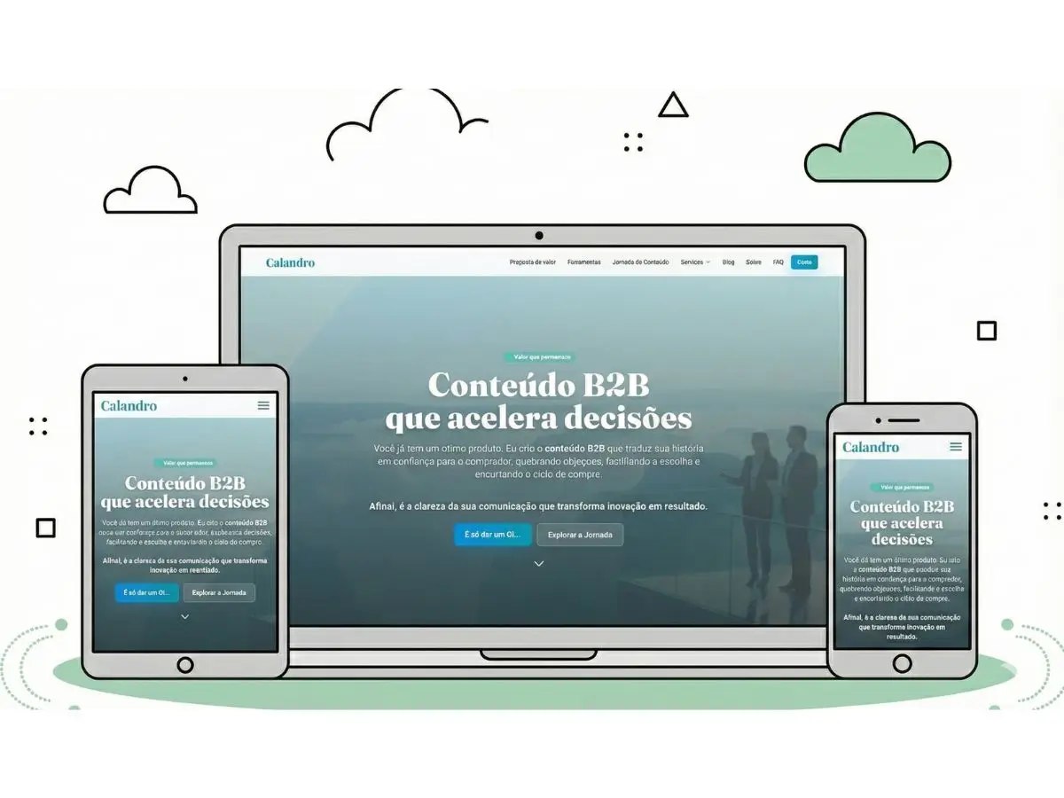 Mockup do Site Calandro Marketing