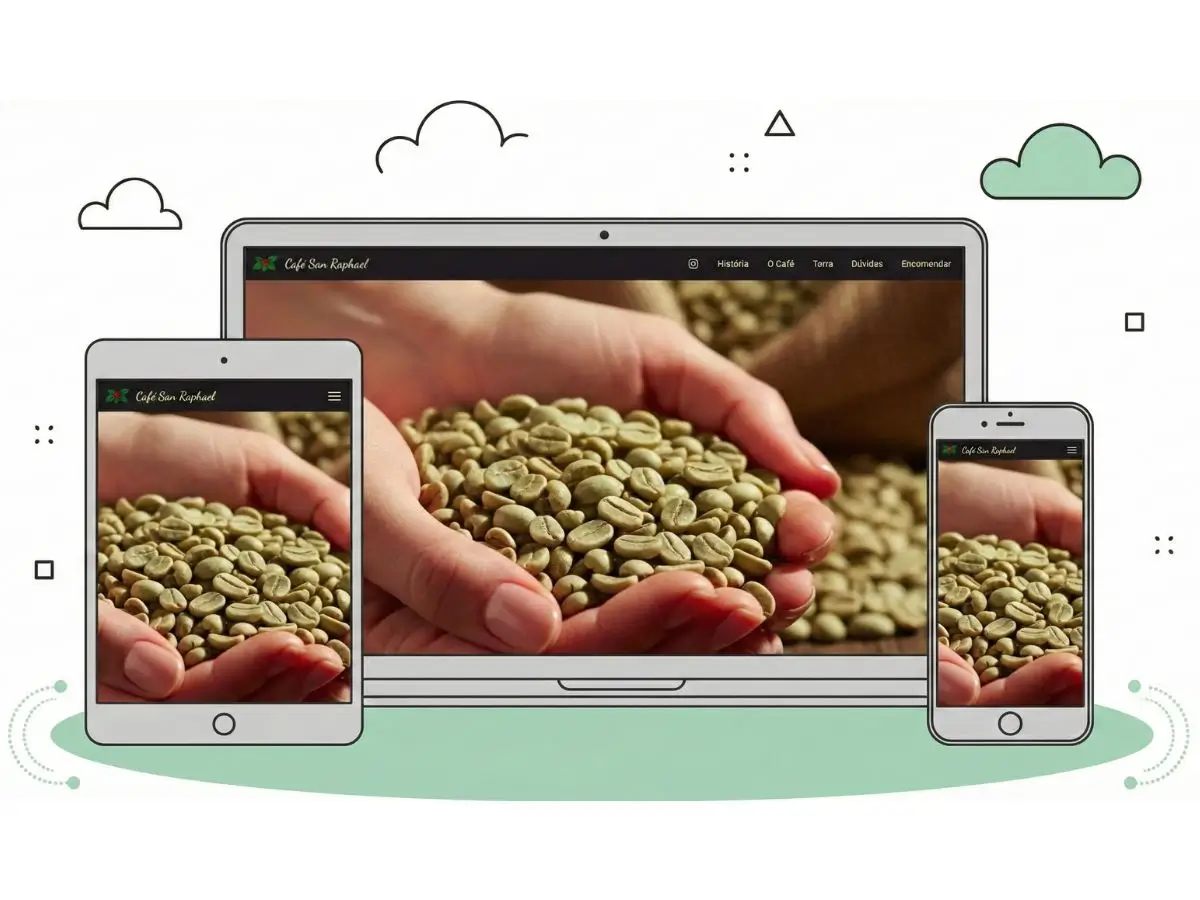 Mockup do Site Café San Raphael