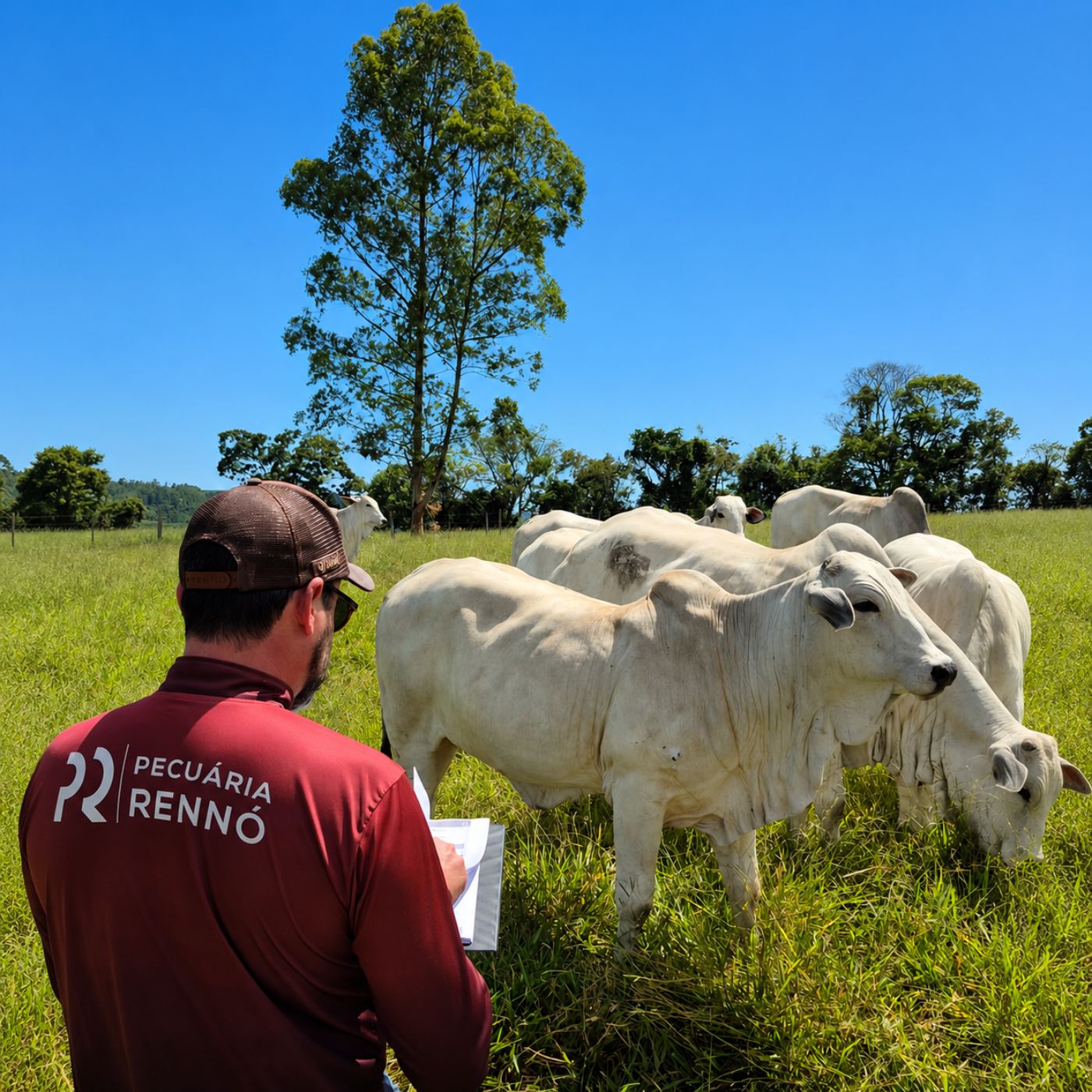 Animais Nelore da Pecuária Rennó criados a campo em Tomazina